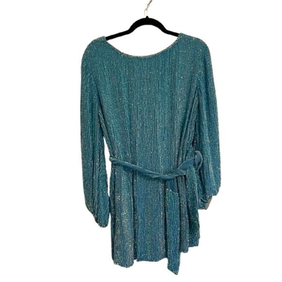 Retrofête Scoop Neck Mini Dress Blue XS - Picture 2 of 9